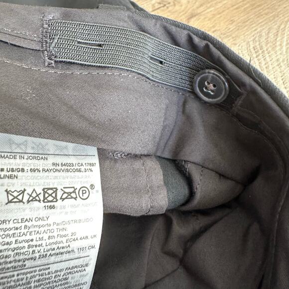 Banana Republic Lena Wide Leg Linen Blend Pant Black 8 629205 - Picture 9 of 12